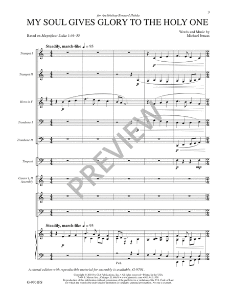 My Soul Gives Glory to the Holy One - Full Score and Parts
