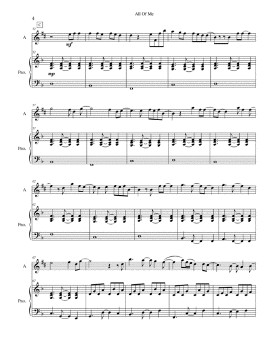 All Of Me Alto Saxophone scores gallery preview page 4