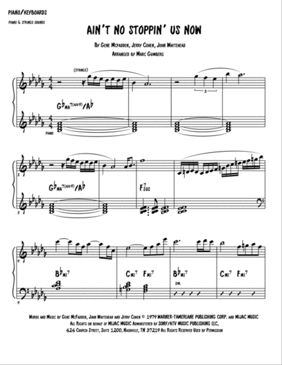 Ain't No Stoppin' Us Now Piano, Vocal, Guitar scores gallery preview page 2