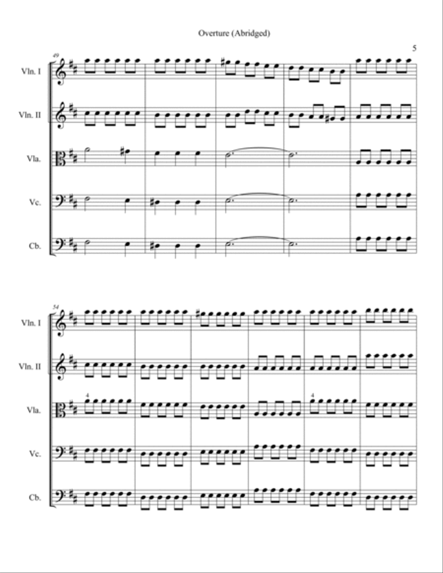 Overture (Abridged) - “L’Amont Anonyme” String Orchestra scores gallery preview page 5