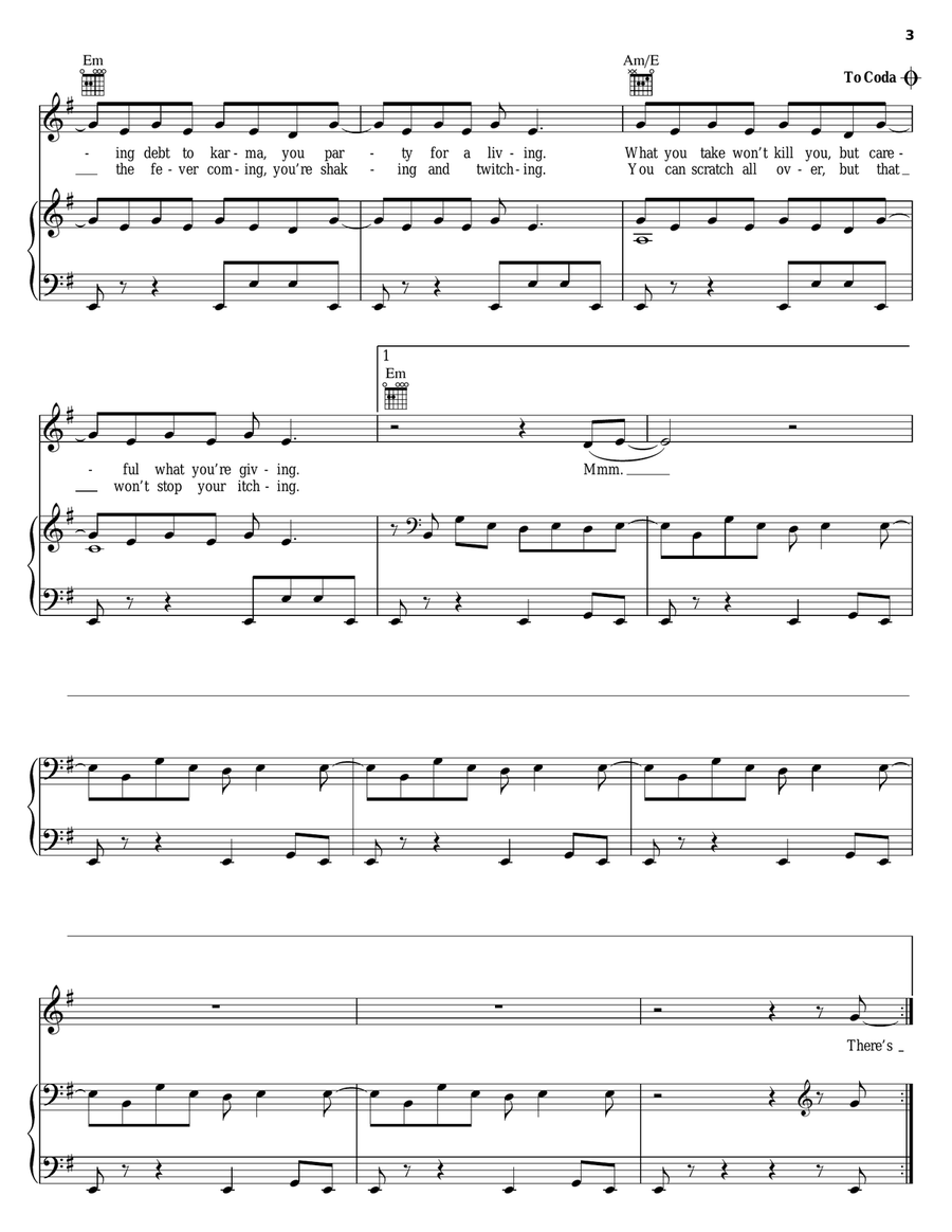Dream On Dream On Piano, Vocal, Guitar scores gallery preview page 3