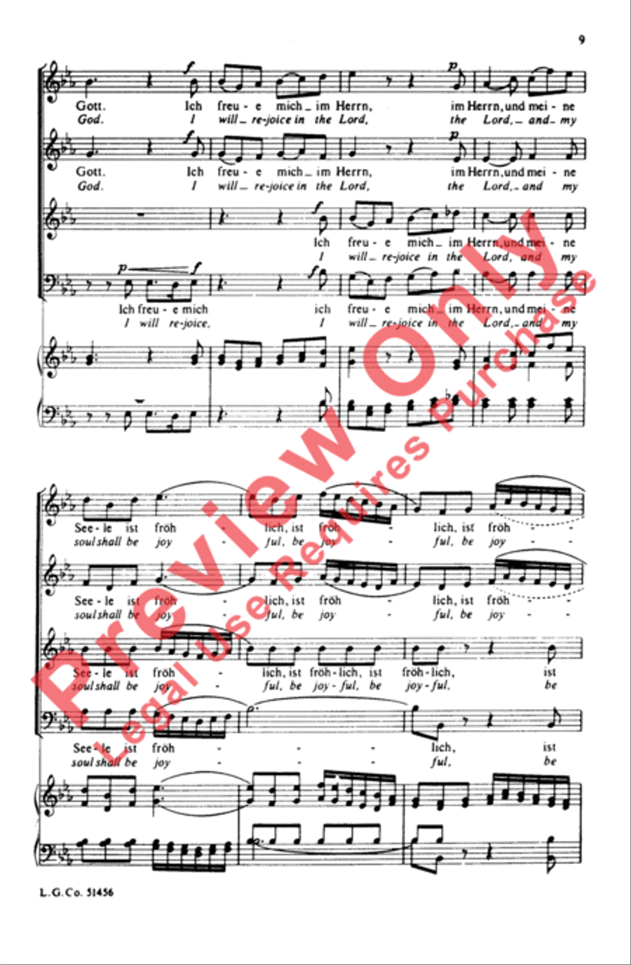 Ich Freue Mich Im Herrn (I Will Rejoice in the Lord) 4-Part scores gallery preview page 8