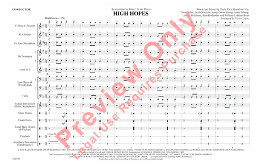 High Hopes High Hopes Marching Band scores gallery preview page 2