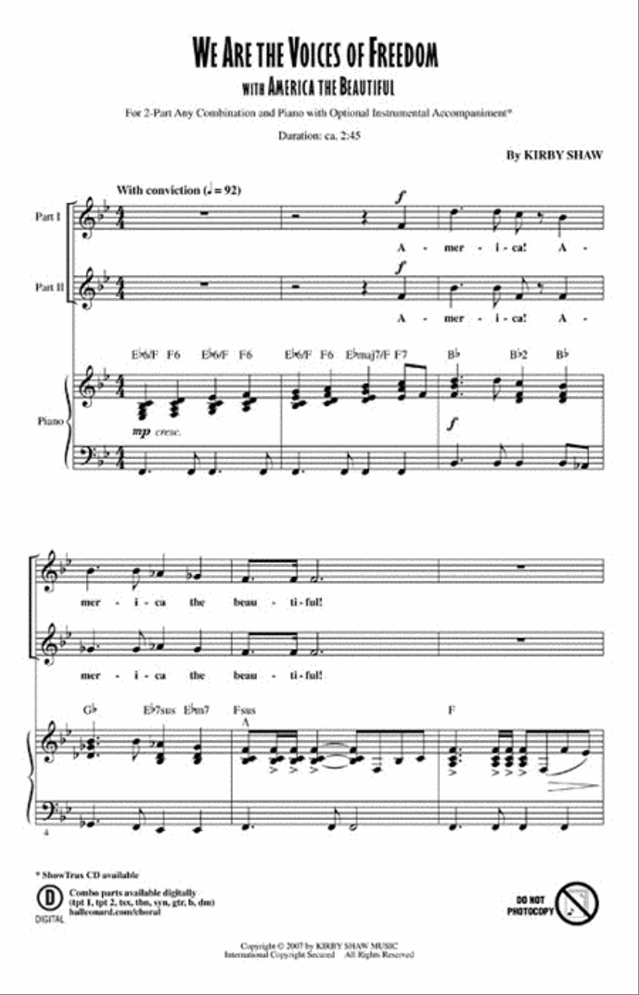 We Are the Voices of Freedom 2-Part scores gallery preview page 2