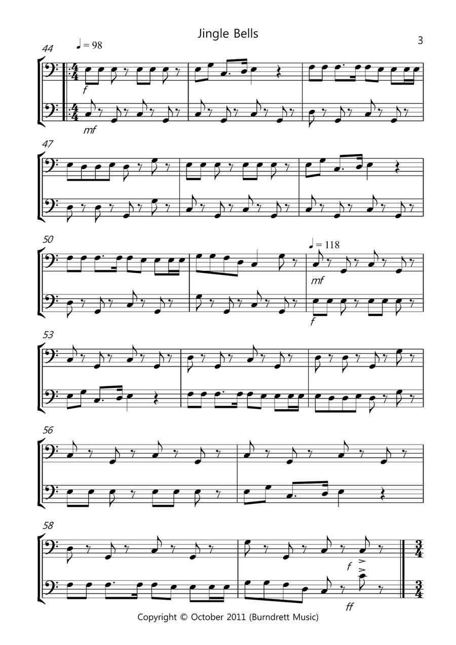 8 Easy Christmas Duets for Tuba Brass Duet scores gallery preview page 3