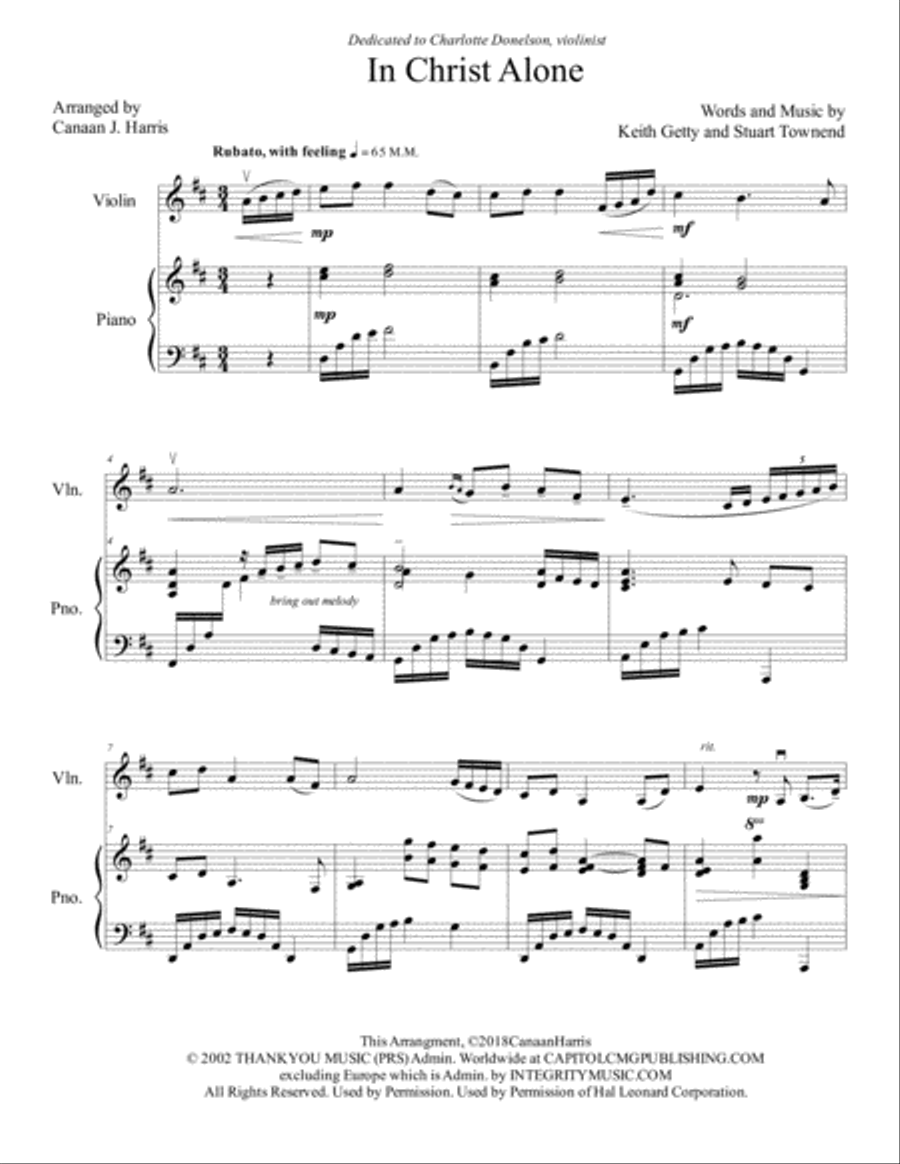 In Christ Alone Violin Solo scores gallery preview page 2