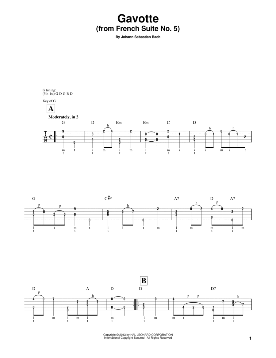 Cello Suite No. 5, BWV 1011 "Gavotte I" (arr. Mark Phillips)