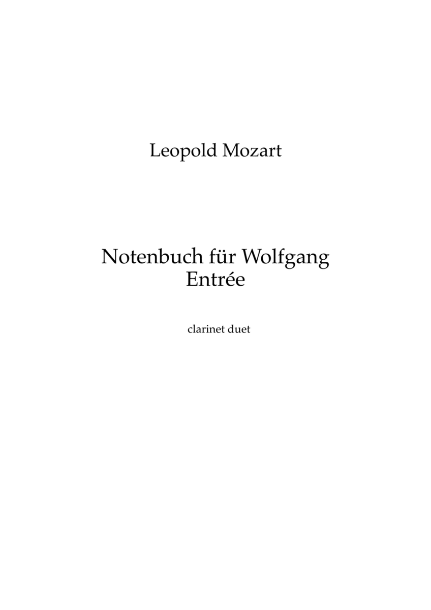 Mozart (Leopold): Notenbuch für Wolfgang (Notebook for Wolfgang) 10. Entrée - clarinet duet image number null