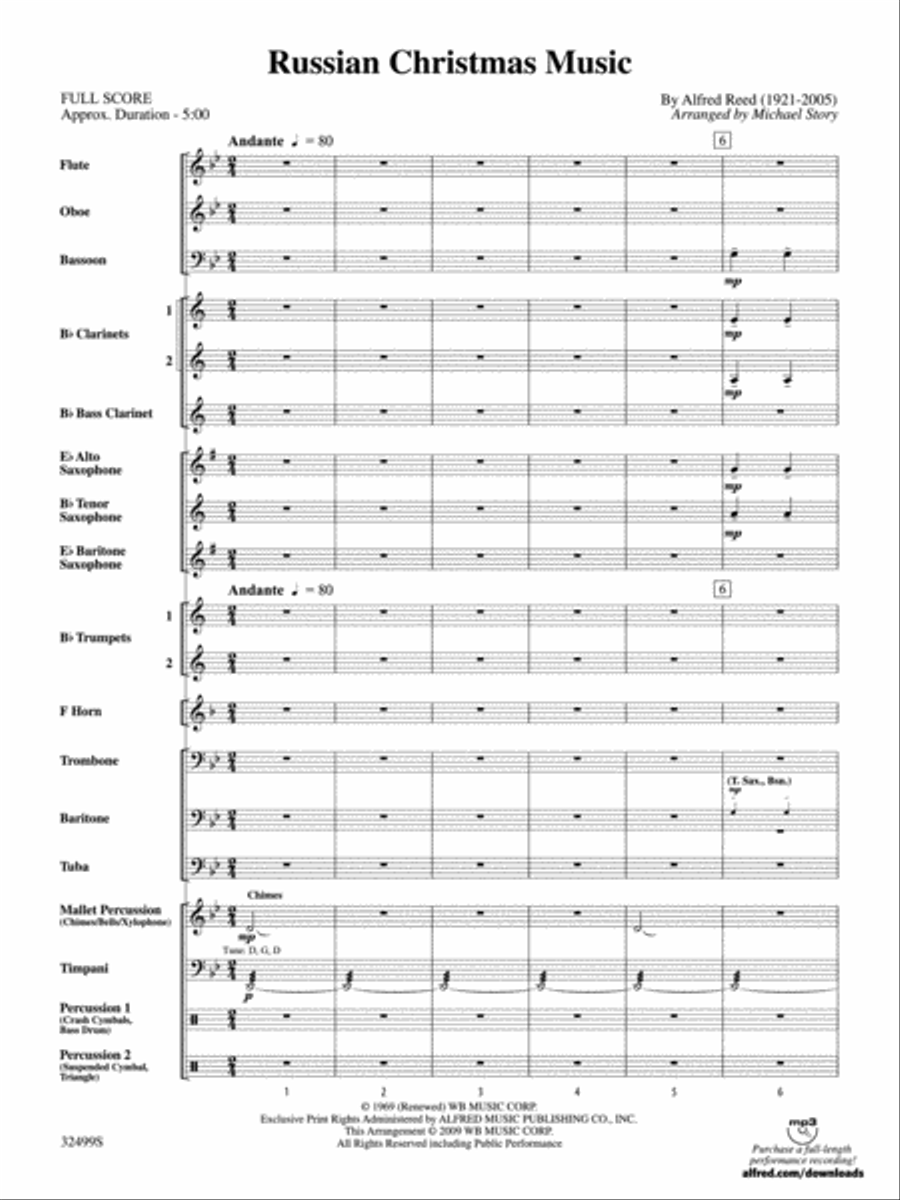 Russian Christmas Music: Score Concert Band scores gallery preview page 3