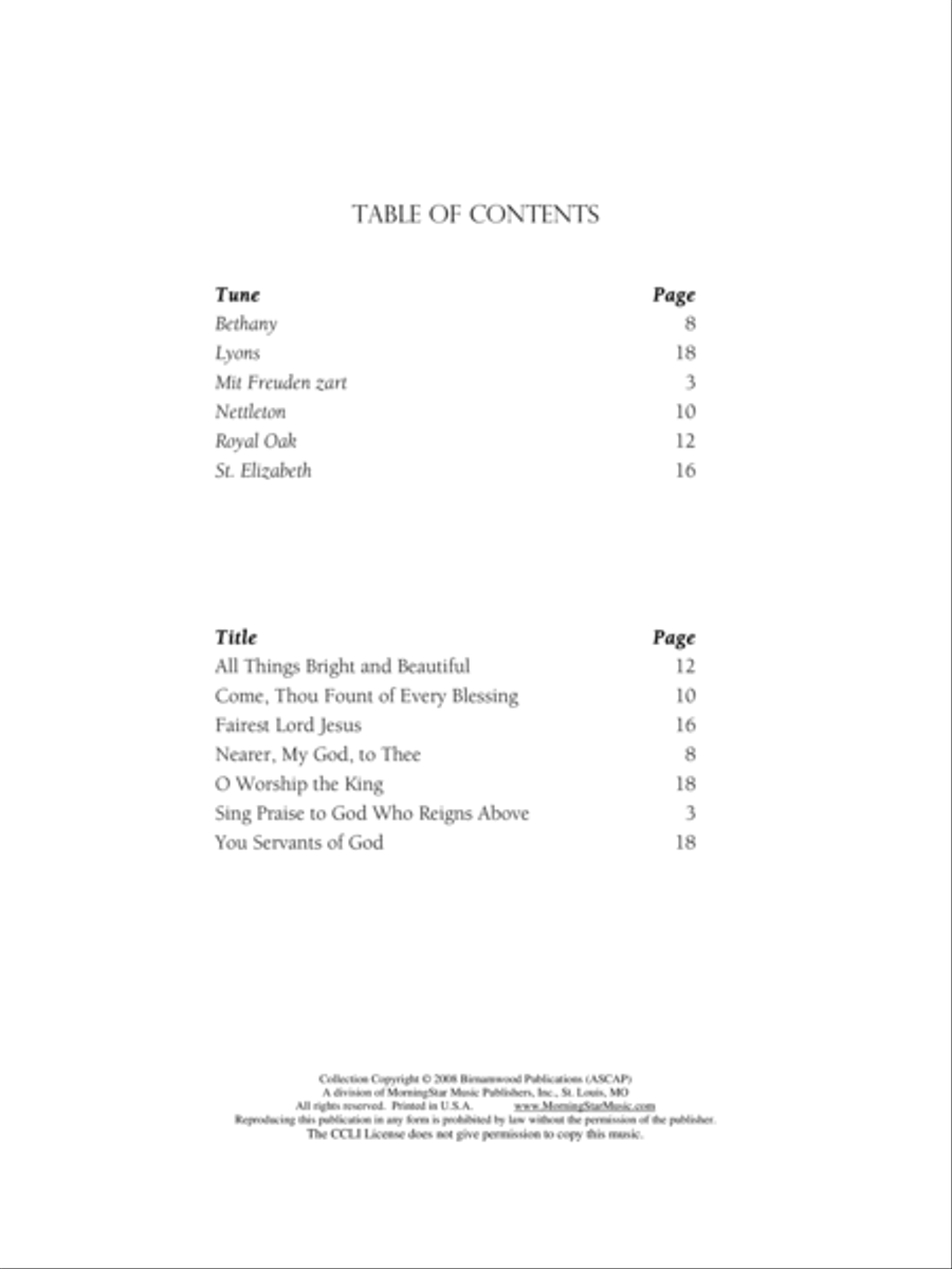 God Reigns Above Six Familiar Hymn Settings for Organ Organ Solo scores gallery preview page 2
