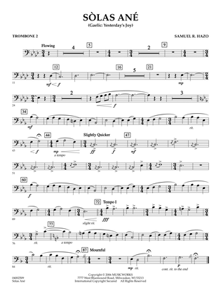 Sòlas Ané (Yesterday's Joy) - Trombone 2