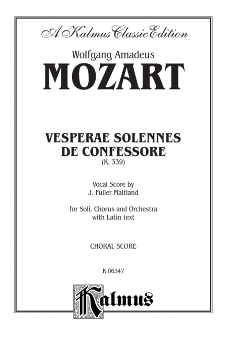 Vesperae solennes de Confessore, K. 339 4-Part scores gallery preview page 2