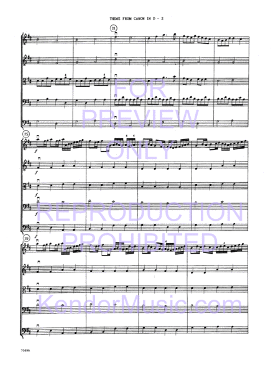 Theme From Canon In D String Orchestra scores gallery preview page 4