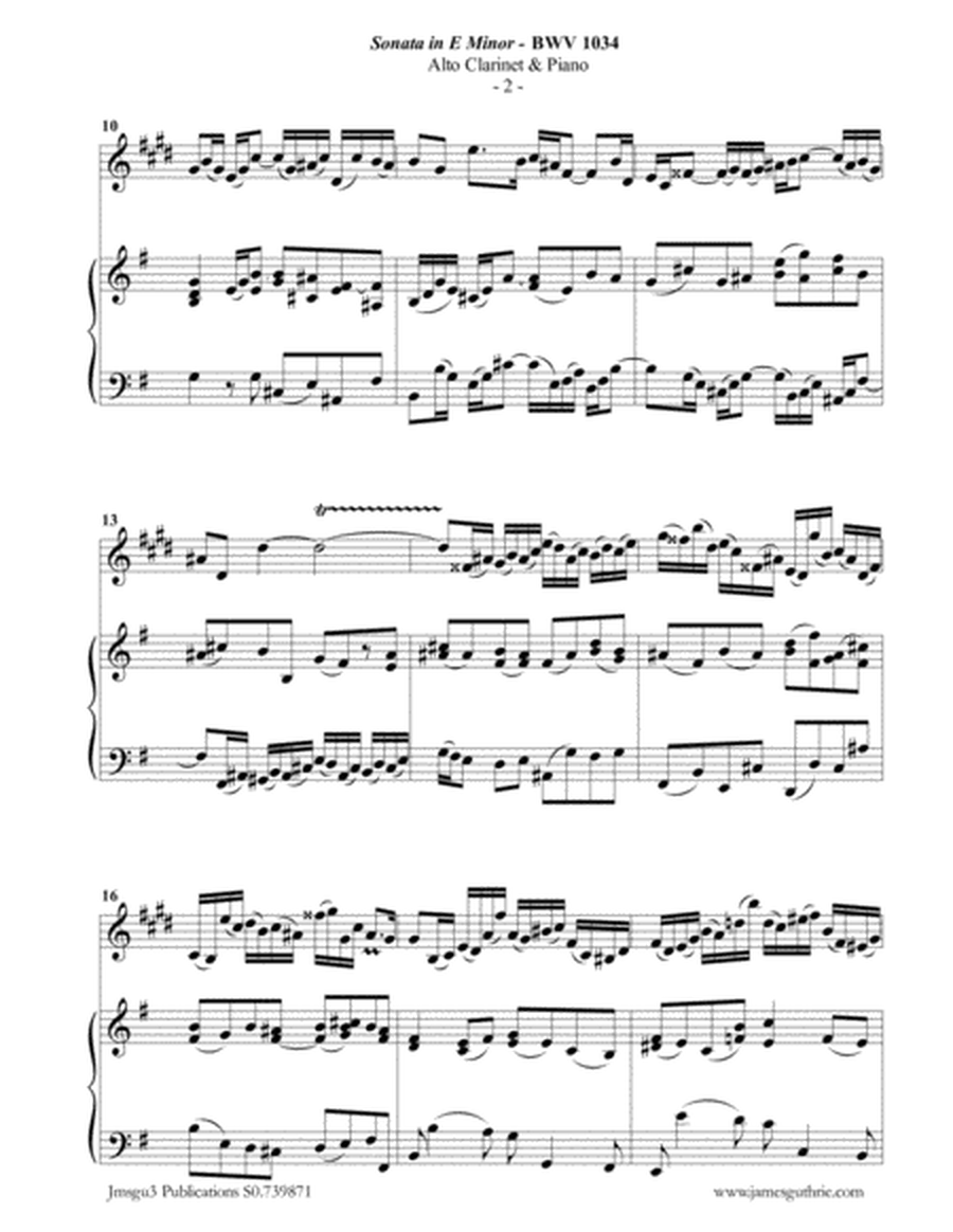 BACH: Sonata in E Minor BWV 1034 for Alto Clarinet & Piano image number null