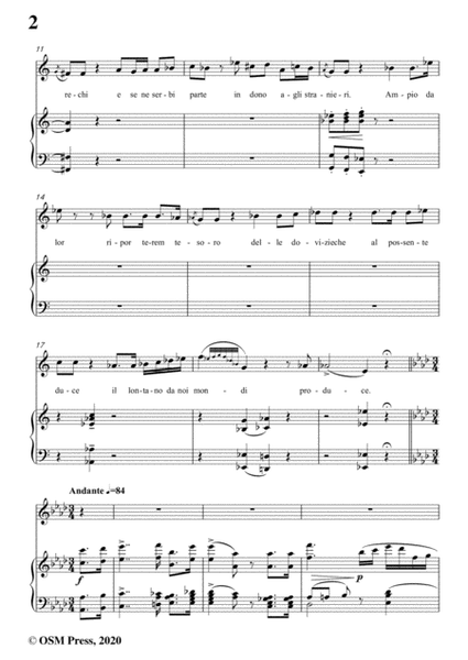 Donizetti-Ne ornera la bruna chioma,in A flat Major,for Voice and Piano image number null