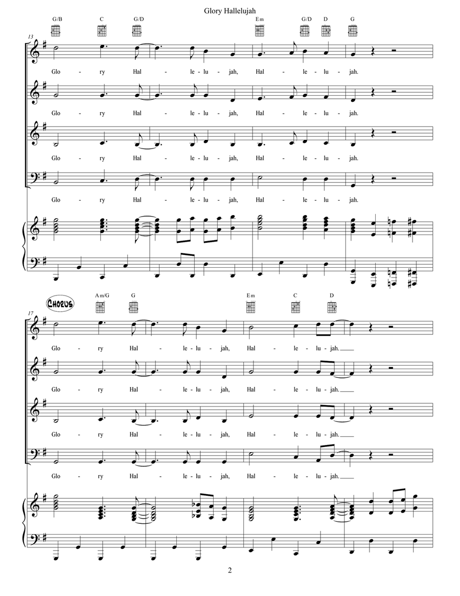 Glory Hallelujah Concert Band scores gallery preview page 2