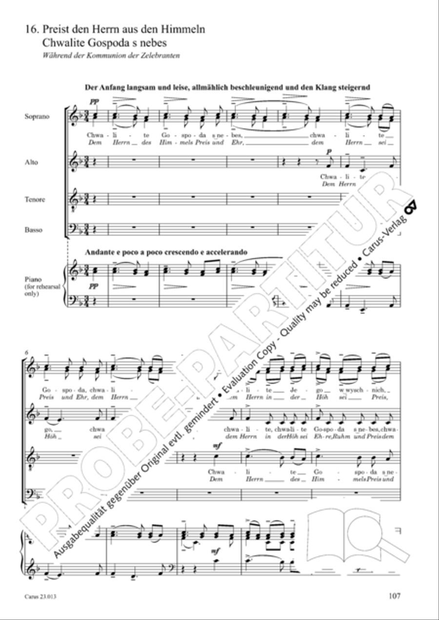 Liturgy of St. John Chrysostom op. 31 for mixed choir a cappella (Chrysostomos-Liturgie op. 31 fur Chor a cappella mit singbarem deutschem Text)