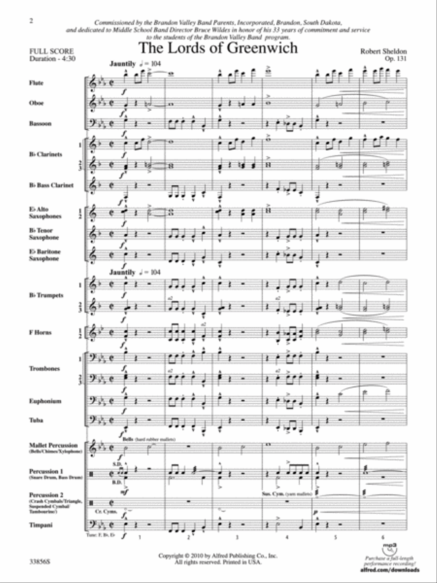 The Lords of Greenwich The Lords of Greenwich Concert Band scores gallery preview page 2