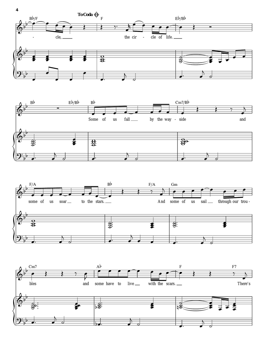Circle Of Life (from The Lion King) Piano, Vocal scores gallery preview page 4