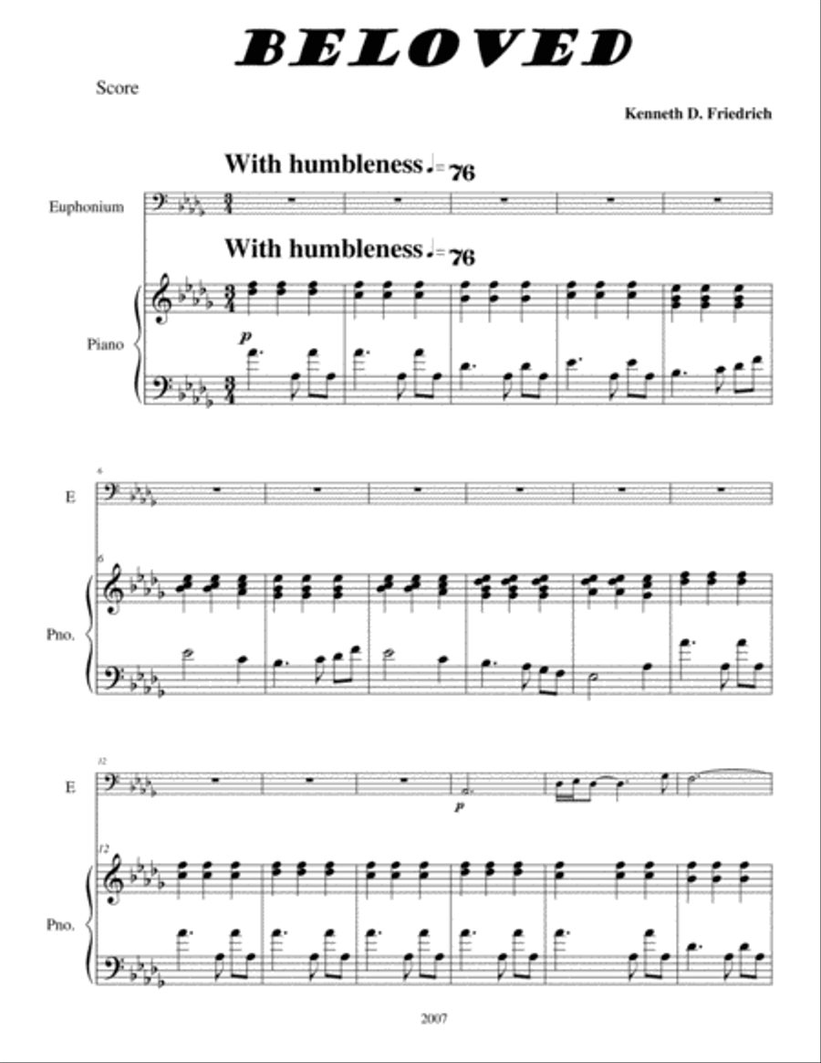 Beloved Brass Duet scores gallery preview page 1