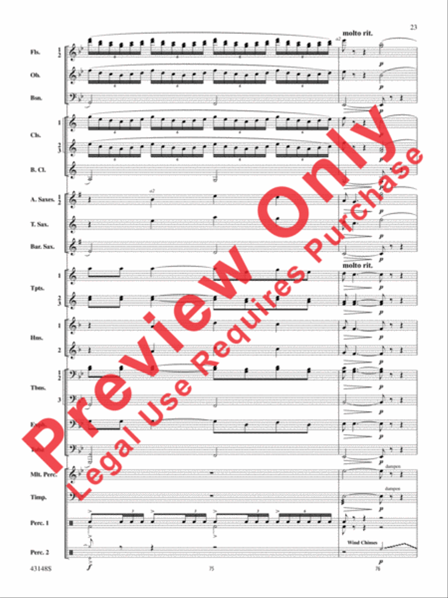 Of Sea and Song Concert Band scores gallery preview page 24