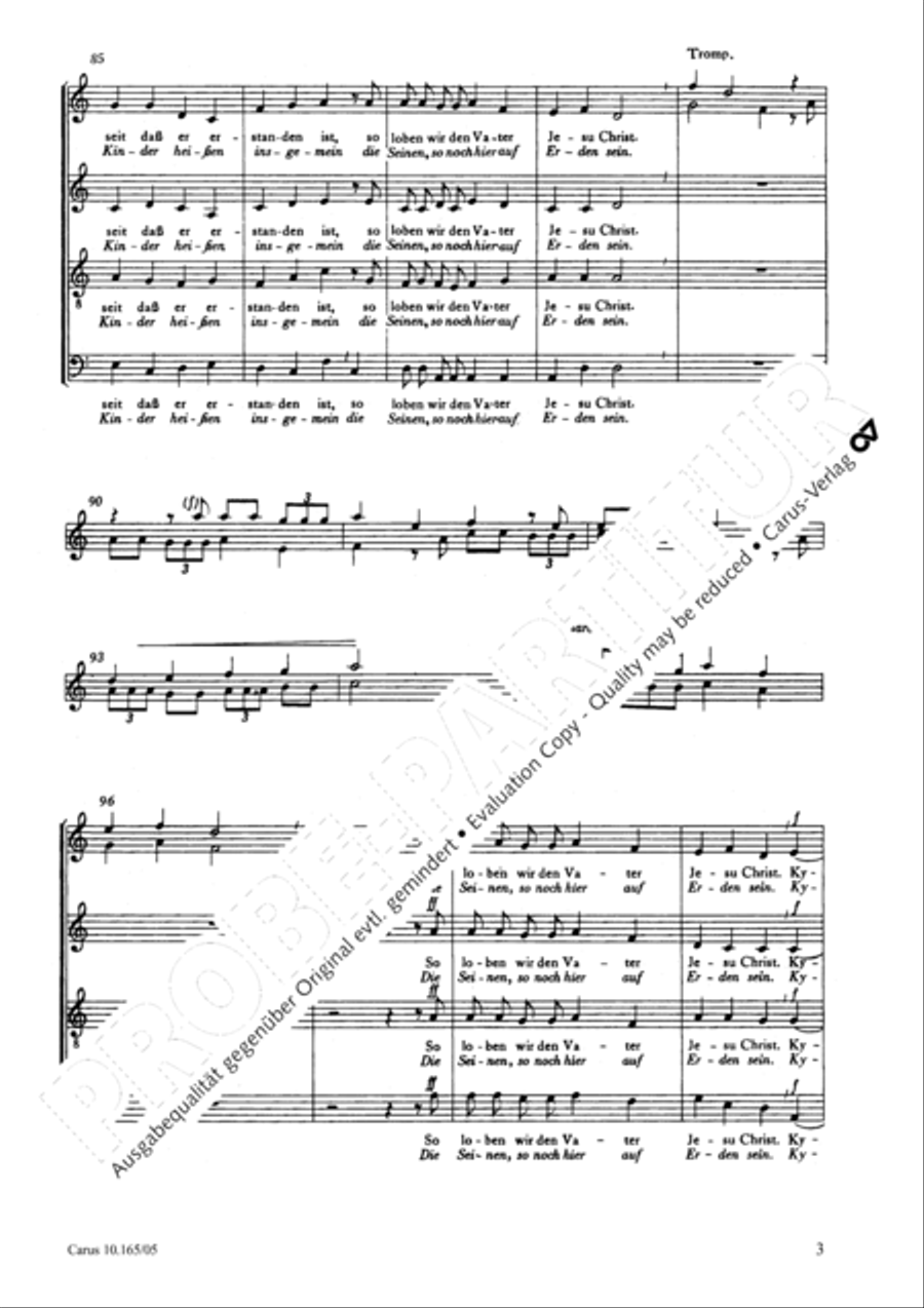 Christ is arisen (Christ ist erstanden) 4-Part scores gallery preview page 4