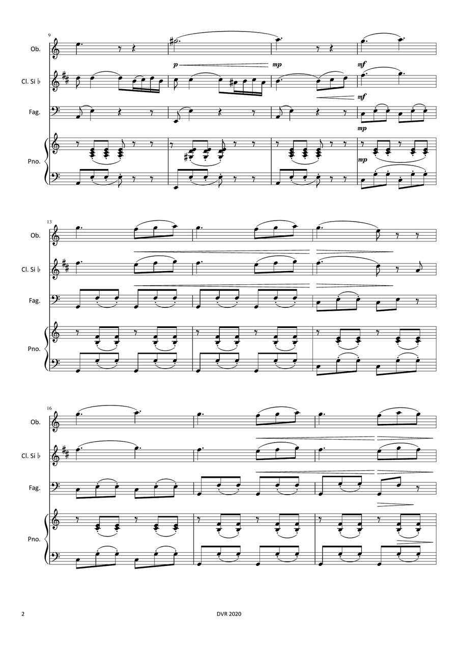 Addio del Passato (from la Traviata) - Oboe, Clarinet, Bassoon and Piano Small Ensemble scores gallery preview page 5
