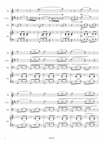 Addio del Passato (from la Traviata) - Oboe, Clarinet, Bassoon and Piano image number null