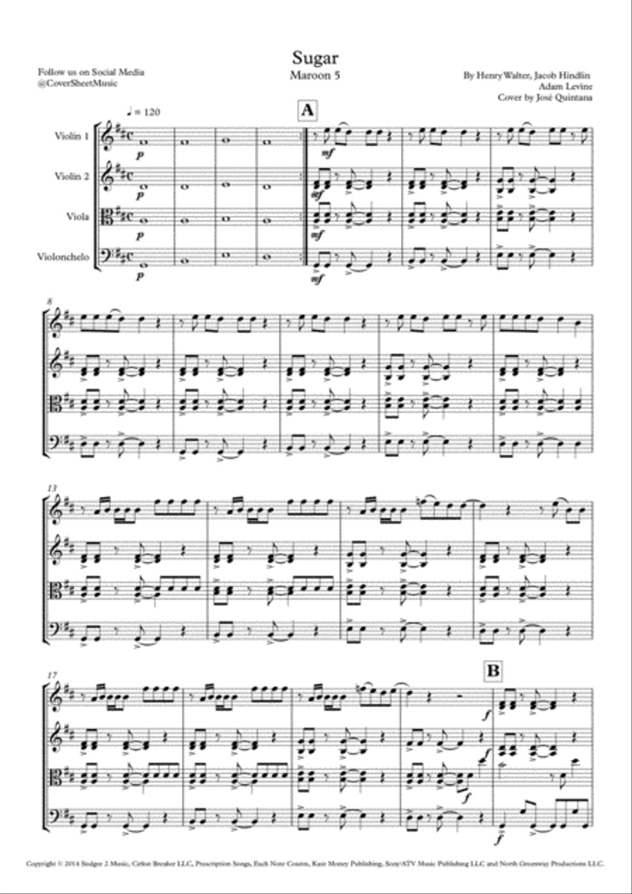 Sugar String Quartet scores gallery preview page 2