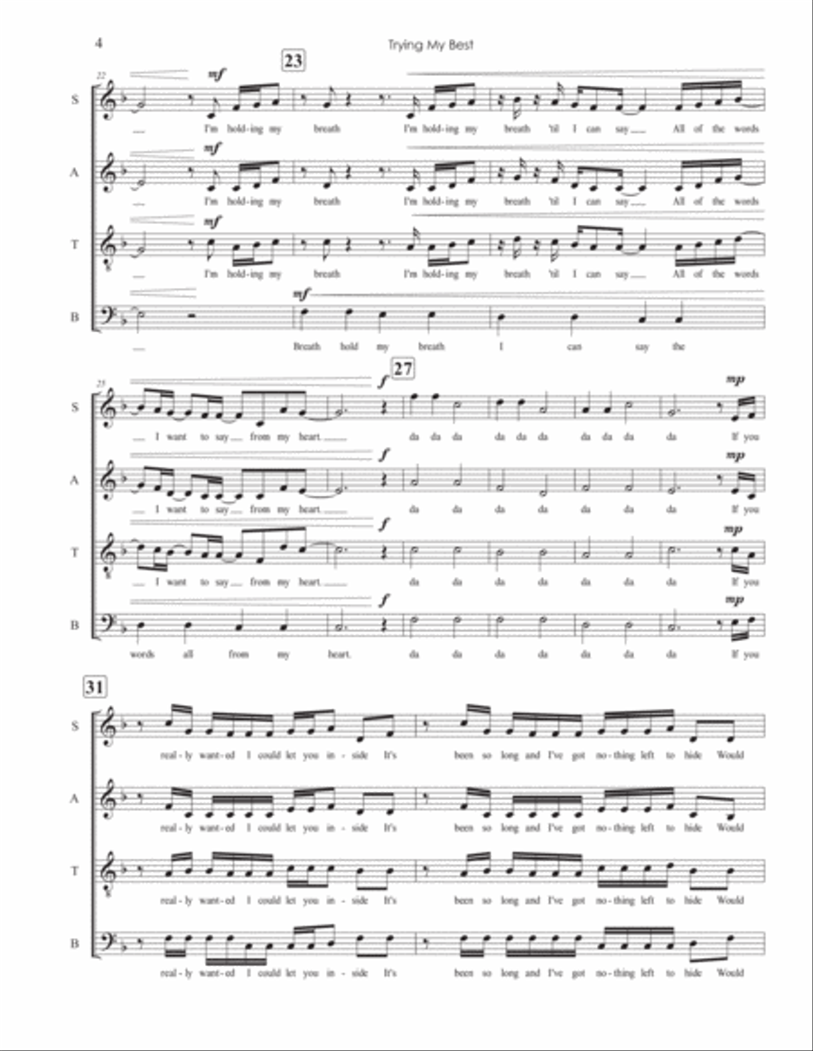 Trying My Best 4-Part scores gallery preview page 4