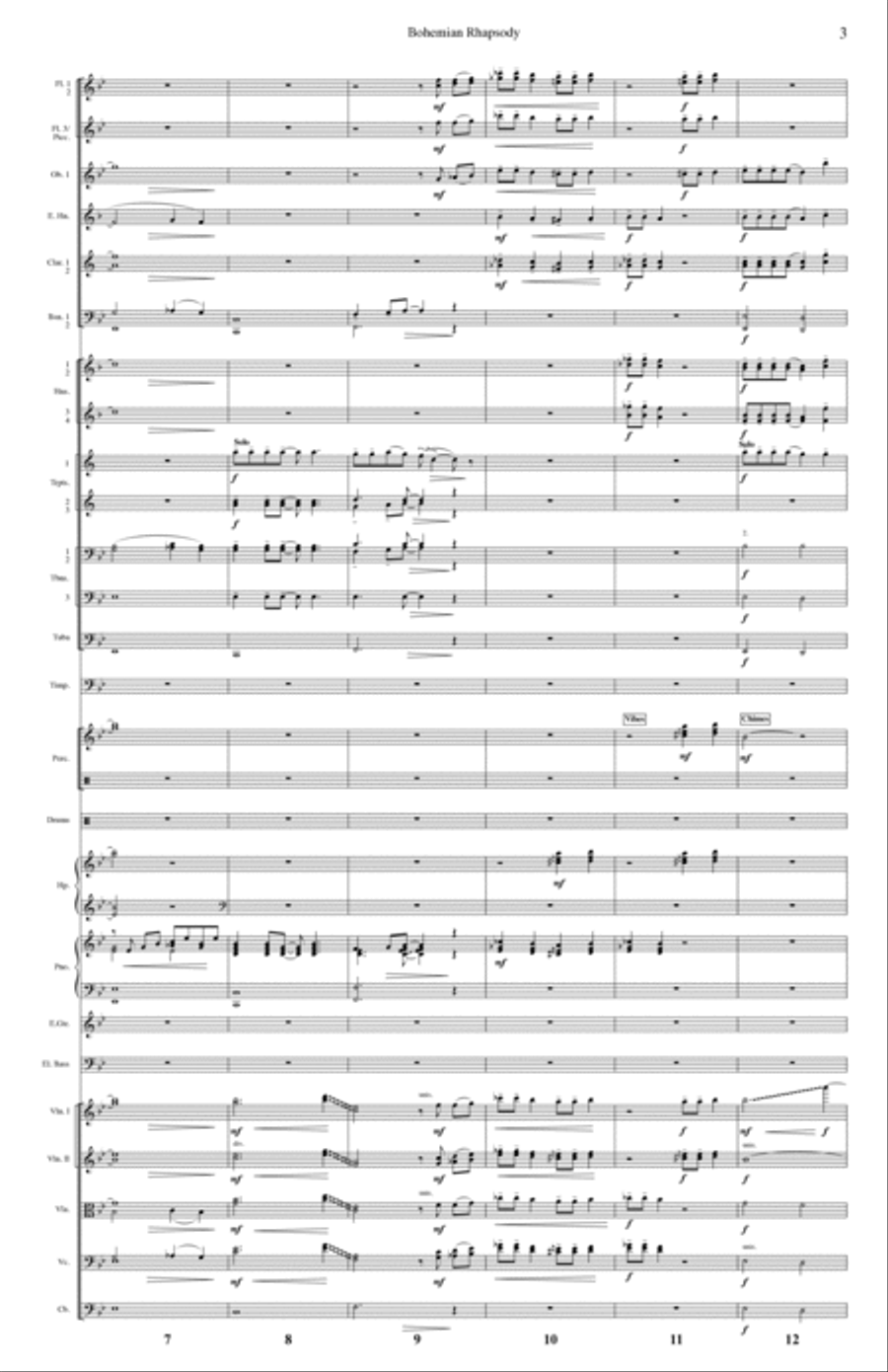 Bohemian Rhapsody Full Orchestra scores gallery preview page 3