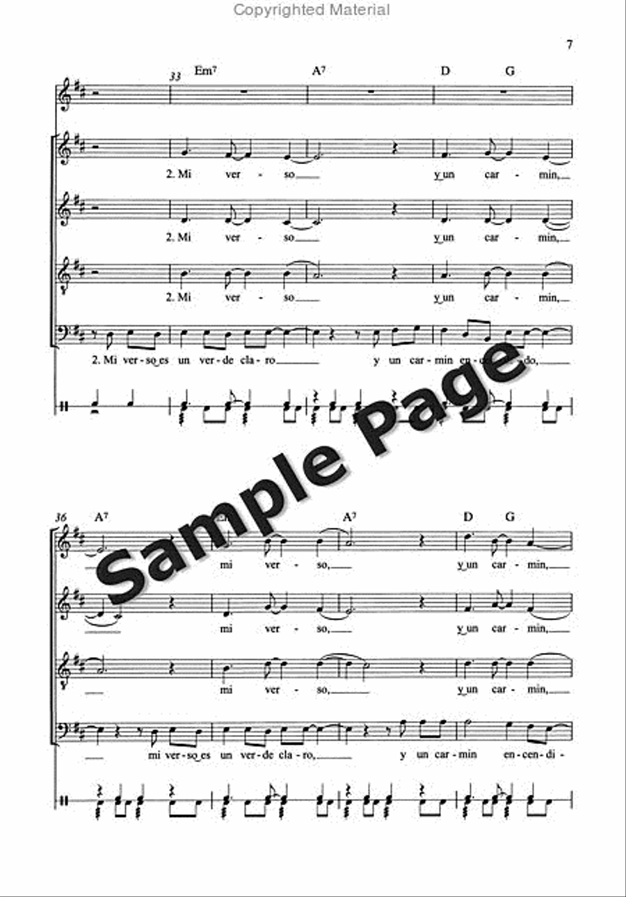 Fernandez Diaz Guantanamera (becker) 4-Part scores gallery preview page 8