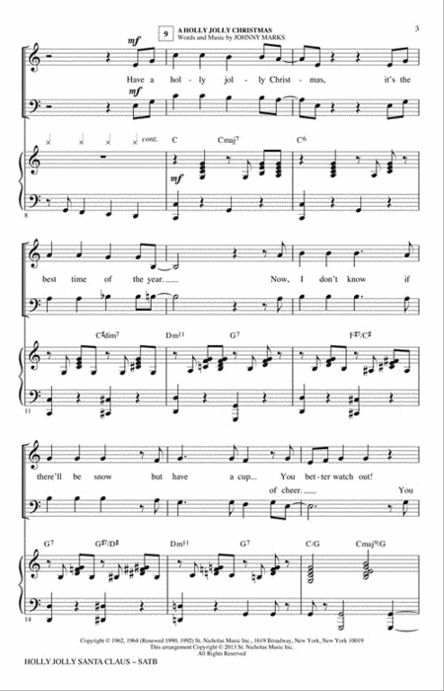 Holly Jolly Santa Claus 4-Part scores gallery preview page 3