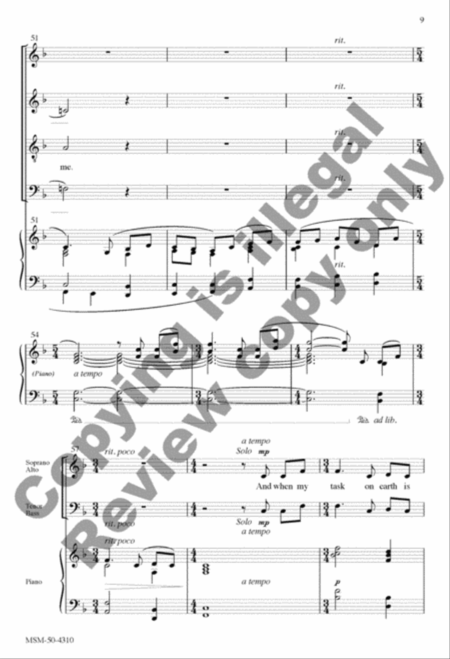 He Leadeth Me 4-Part scores gallery preview page 19