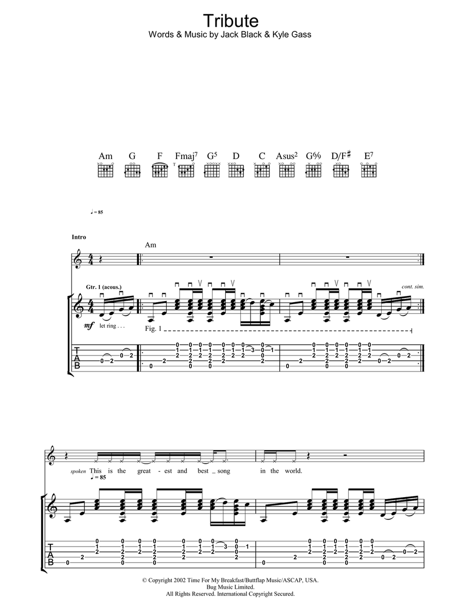Tribute Electric Guitar scores gallery preview page 1