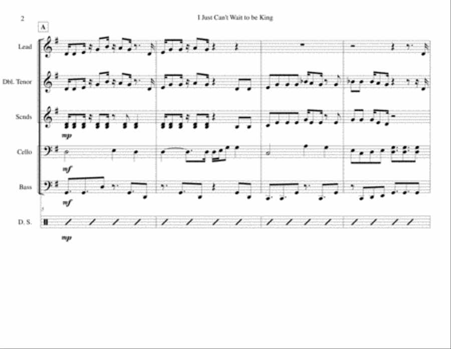 I Just Can't Wait To Be King Large Ensemble scores gallery preview page 2