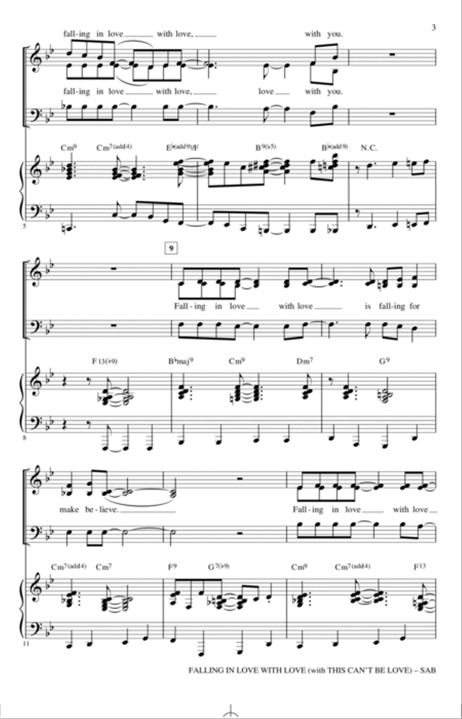 Falling In Love With Love (with This Can't Be Love) (arr. Kirby Shaw) 3-Part scores gallery preview page 2