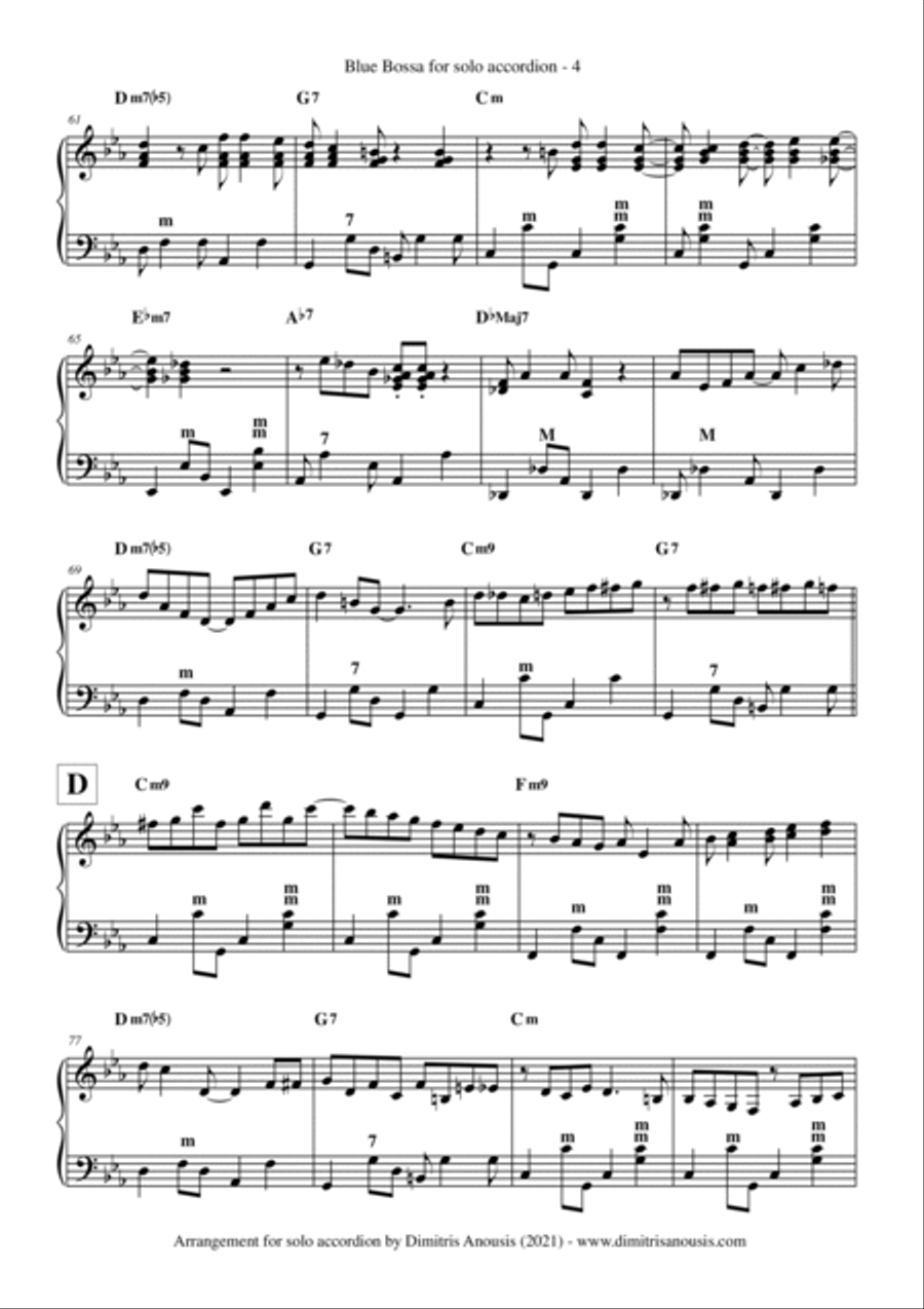 Blue Bossa Blue Bossa Accordion scores gallery preview page 6