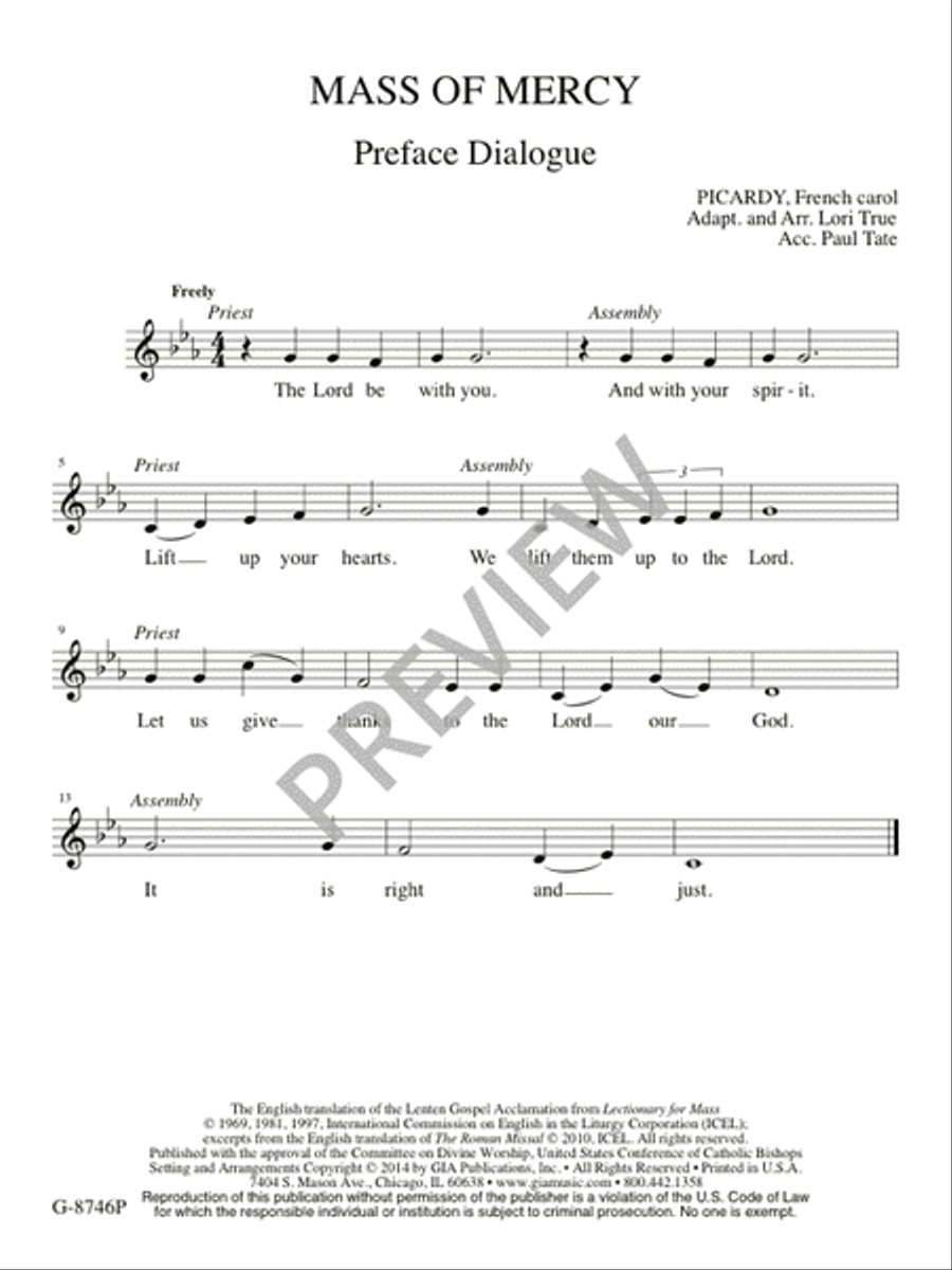 Mass of Mercy - Presider edition Mass scores gallery preview page 2