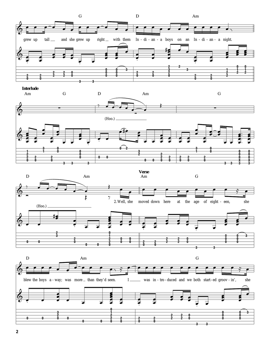 Mary Jane's Last Dance Acoustic Guitar scores gallery preview page 2