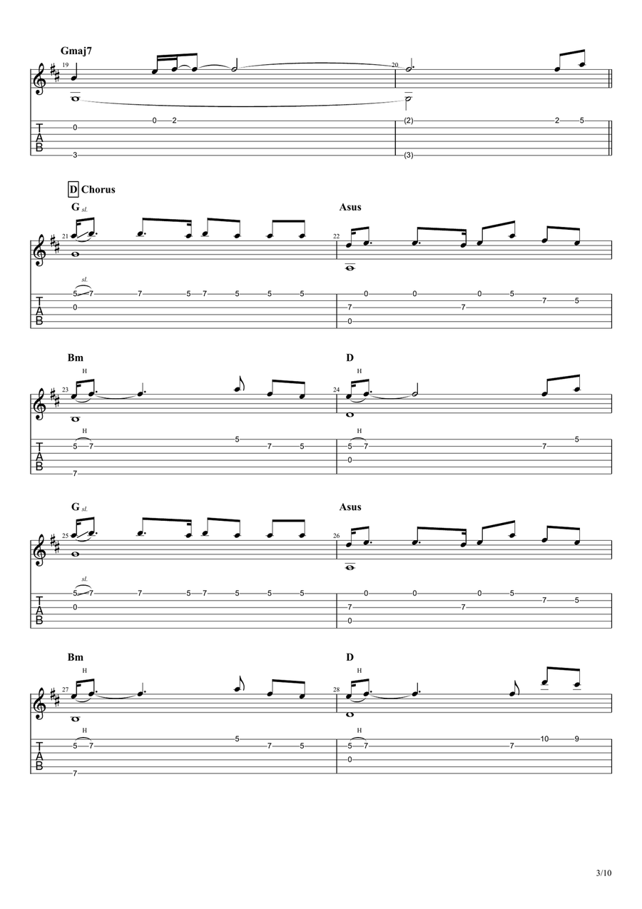 Wolves Guitar Tablature scores gallery preview page 3