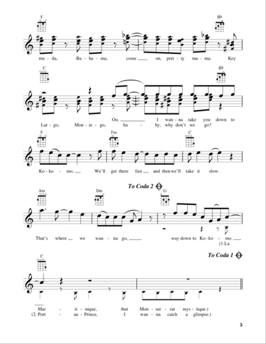 Kokomo Ukulele scores gallery preview page 3