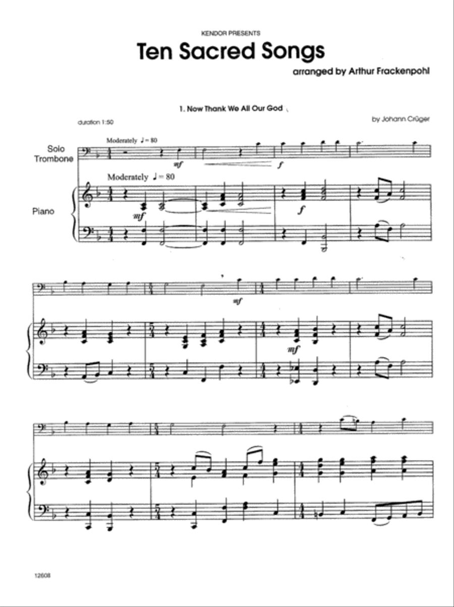 Ten Sacred Songs Trombone scores gallery preview page 2