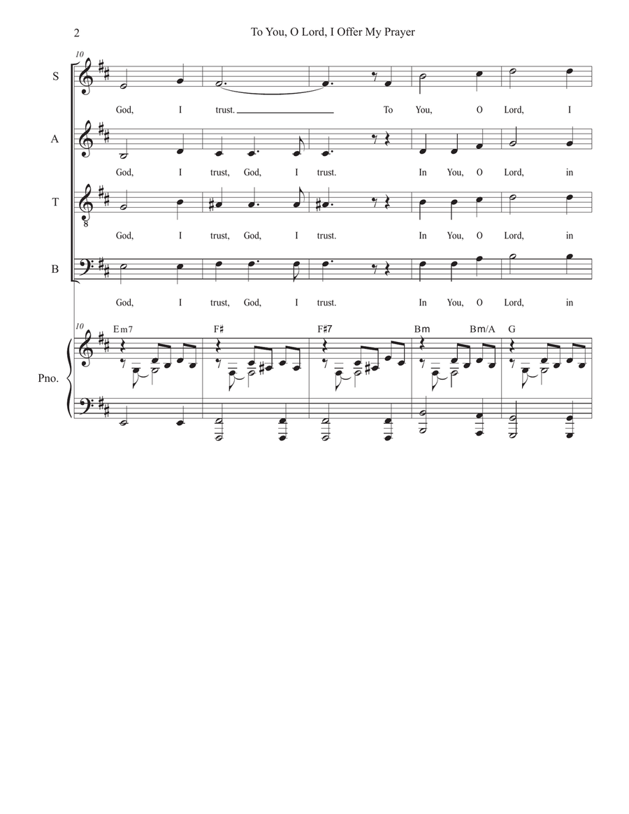 To You, O Lord, I Offer My Prayer (SATB) 4-Part scores gallery preview page 2