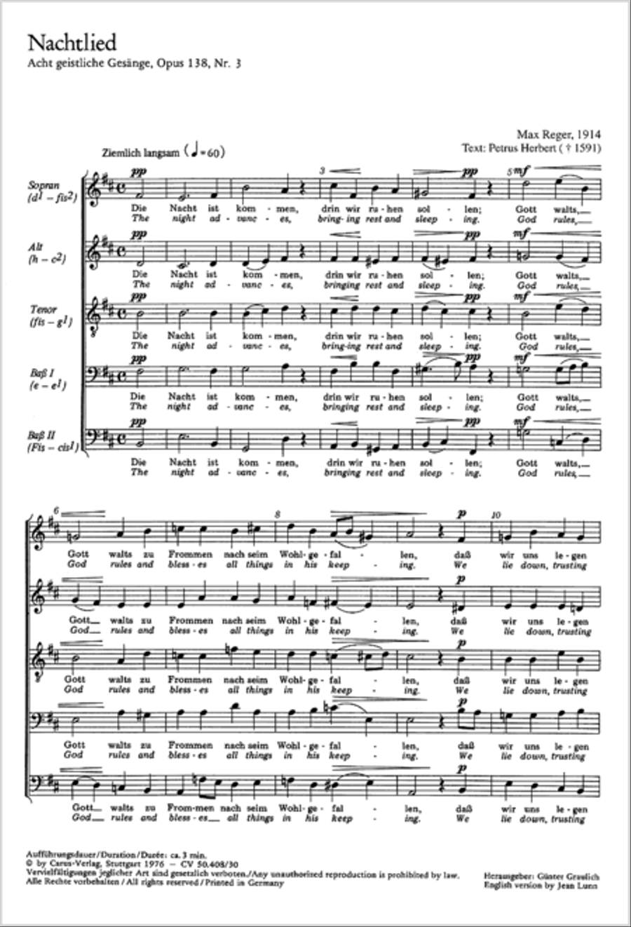 Nachtlied; Der Mond ist aufgegangen Voice scores gallery preview page 6
