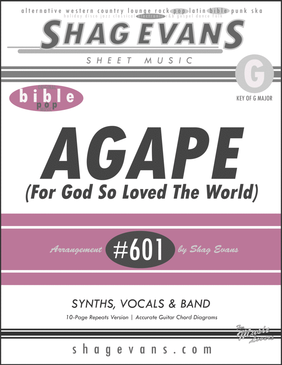 AGAPE (For God So Loved The World) A601G - Single Sheet Music image number null