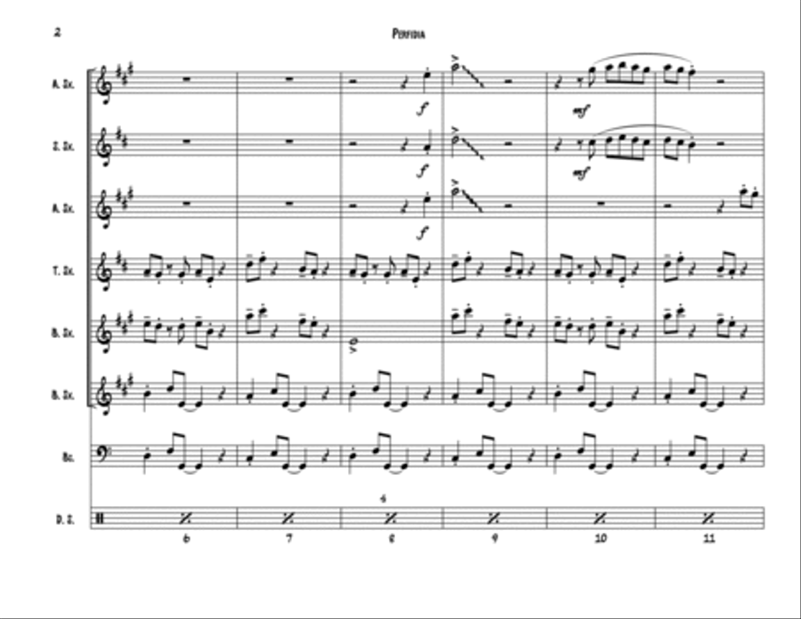 Perfidia Saxophone Quartet scores gallery preview page 3