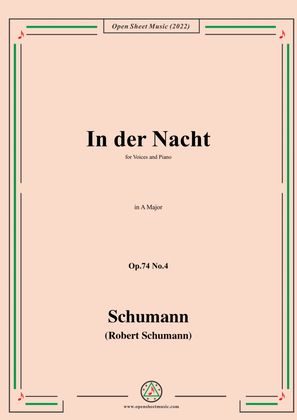 Book cover for Schumann-In der Nacht,Op.74 No.4,in A Major