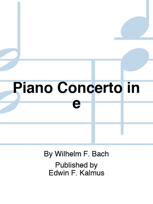 Book cover for Piano Concerto in e