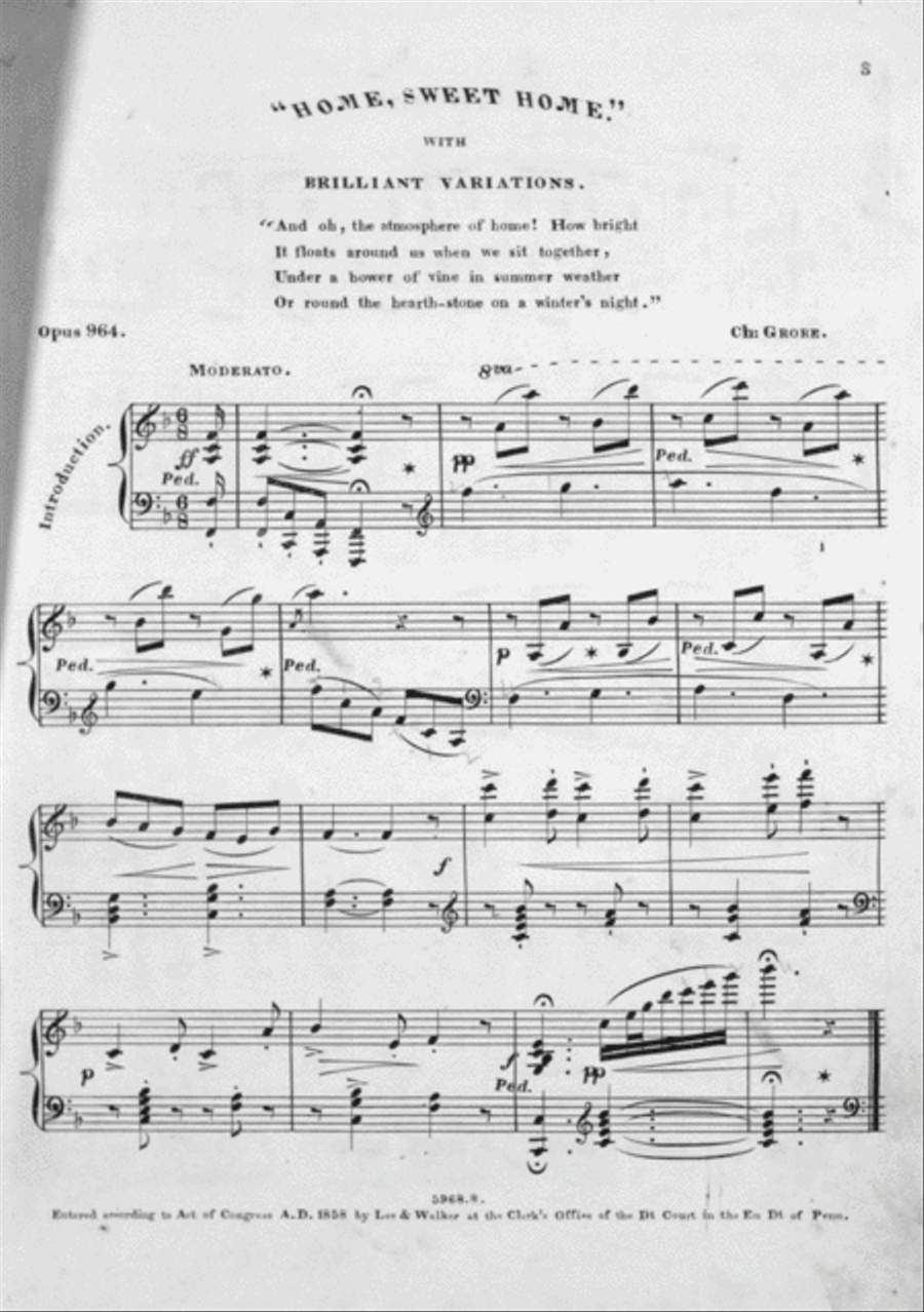 Home, Sweet Home with Brilliant Variations Piano Solo scores gallery preview page 2